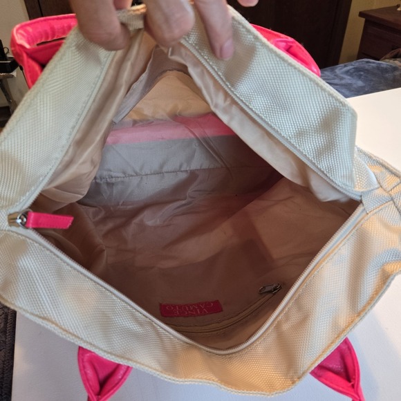 Vince Camuto Large Tote Bag With Hot Pink Handles and Trim - Picture 12 of 14
